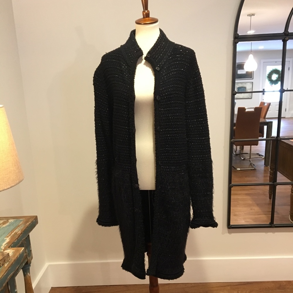 Black Armani sweater coat